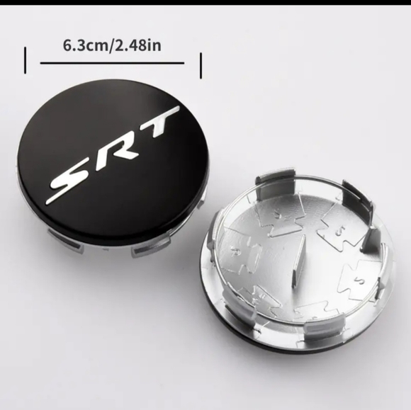 Set of 4 SRT 63mm Wheel hubcap Center caps.   Red available - Picture 3 of 4